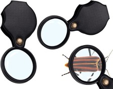 2er Set Klappbare Taschenlupe 10x für Senioren und Kinder, Lesehilfe