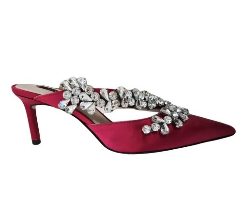 üterque mules rot satin - rot,