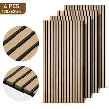Wandpaneele 120x60cm 3D Holz Wandverkleidung 4 Stück Natur Akustik Holzpaneele