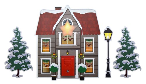 Led fensterbild haus - led-fensterbild,