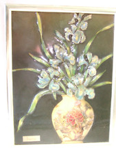 Wanddeko "Amelia in Blumenvase" Wandbild ca. 20 X 25 cm gross  Metallrahmen