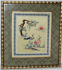 Altes Seidenbild gesticktes