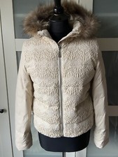 Malvin Winter-Daunenjacke, creme, Spitze, Echtfellbesatz, Gr.38, NEU