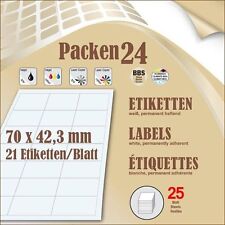 Schachtel(n) á 25 Blatt Packen24 Etiketten 70x42,4 mm selbstklebend A4