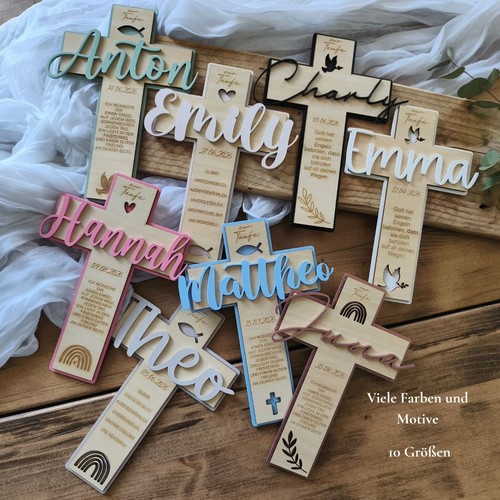Taufkreuz holz personalisiert - holz,
