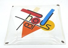Werbe Emailleschild, Bauhaus, Biber Email, Blechw. Fabrik Mallmitz.
