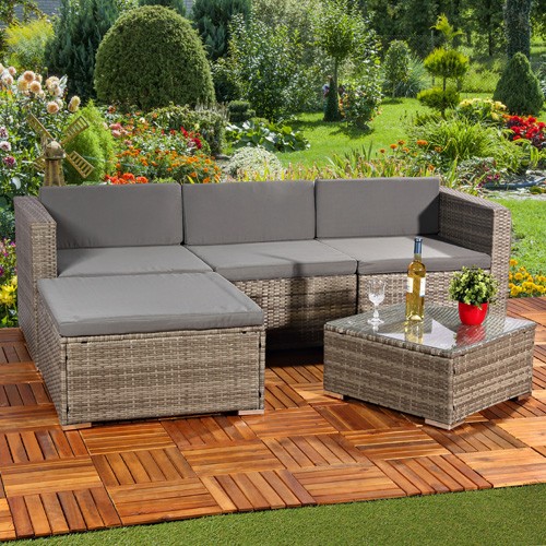 5tlg rattan garten - garten, ecksofa