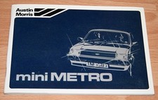  Austin Morris mini Metro Betriebsanleitung  Bedienungsanleitung 1980 
