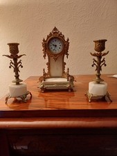 Neo Baroke Messing Uhr Vintage Antik Mit Kerzen Beistellern