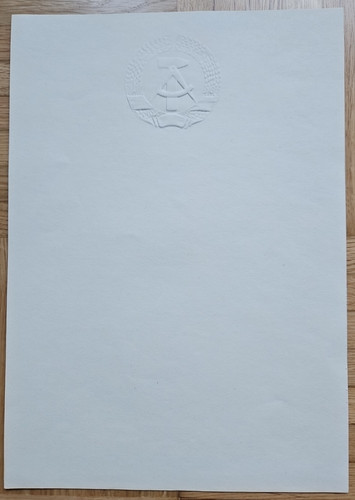 Ddr briefpapier urkundenpapier - ddr,