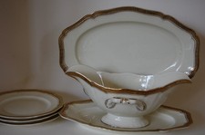 Konvolut Sauciere Platte 3 Brotteller Chippendale elfenbein Gold Rosenthal