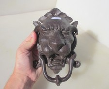Großer Eisen Löwenkopf Türklopfer Löwentorschlaufe Griff Ziehen