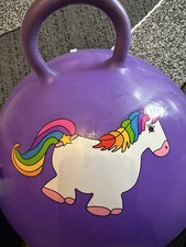 Hüpfball Kinder mit 1 Griff - Lila - Einhorn
