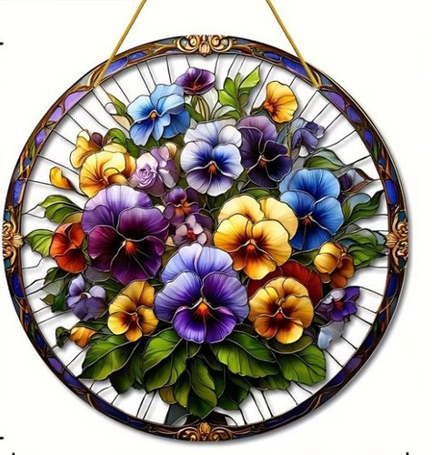 Fensterbild blumen lila - ,