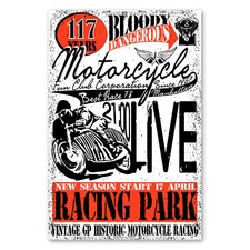 Postereck 1981 Poster Leinwand Motorcycle Plakat, Bloody Dangerous Motorrad Bike