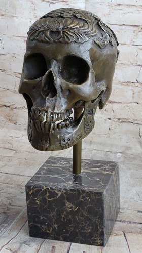 Bronze statue totenkopf - bronze,