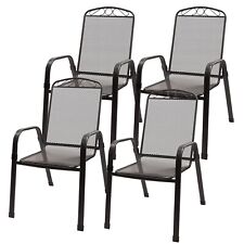 4er Set Gartenstuhl Stapelstuhl Stapelsessel Hollywood aus Streckmetall