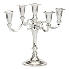 Kerzenleuchter 3 armig Kerzenständer 25.5 cm versilbert Kerzenhalter Stabkerzen