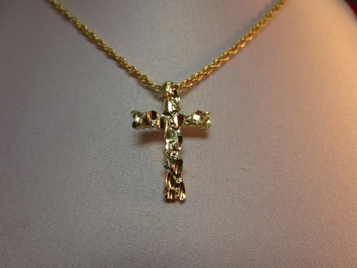 Vergoldeter nugget cross - 14,