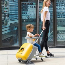 38LRide-On Koffer für Kinder Kinder-Aufsitzkoffer Lazy Trolley-Koffer Reise Sitz