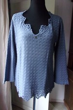 Odd Molly süßer Pullover 402 Strick/Häkel Crochet Gr.3, blau, nur 2x getragen