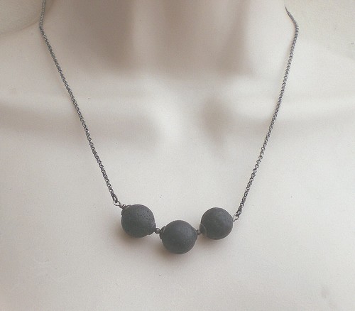 Lava kette 925 - lava, silber