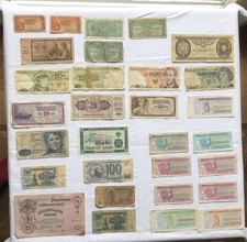 Div. ältere Geldscheine aus aller Welt u.a. Polen, CCCR, Jugoslawien, Spanien