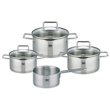 ELO Topfset SMART STEAM 4-teilig Edelstahl Glasdeckel perfekt für Muldenlüfter