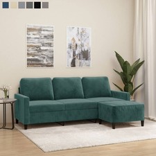 3-Sitzer-Sofa mit Hocker Samt Liegesofa Polstersofa Sessel Relaxsofa Loungesofa