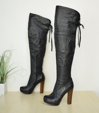 klasse Basic Editions Echtleder High Heel Overknee Stiefel Gr. 37 Überkniestiefe