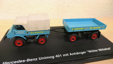 Schuco 1:43 - Unimog 401 mit Müller-Mitteltal Anhänger "Krombacher"