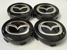 4x 60mm Für Mazda Logo Nabenkappen Emblem Auto Nabendeckel Felgendeckel Schwarz