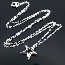 KETTE & STERN ANHÄNGER  AUS 925/- SILBER MIT MULTI KRISTALL SCHMUCKJAGD