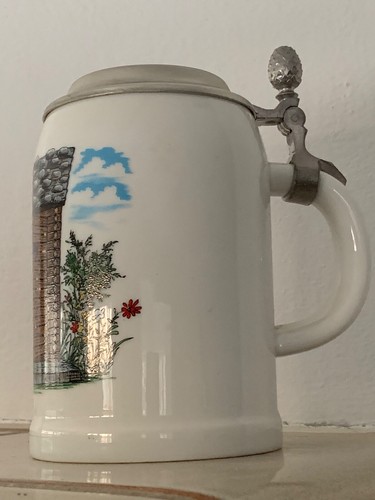 Bierhumpen mit zinndeckel - bierhumpen,
