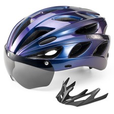 ROCKBROS KRATZER Fahrradhelm Radhelm mit Visier Rennradhelm MTB-Helm 58-65CM