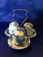 Shelley Blue Pansy Chintz Cruet Set (Pat 5531)