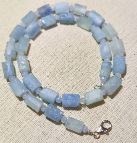 Aquamarin kette 925er - aquamarin, silber
