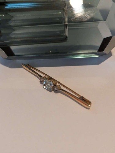 Brosche 585 gelbgold aquamarin - 585,