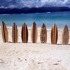 Kühlschrank Magnet Deko Holz Surfboard 12,5cm Airbrush Surfen Wellenreiten /2451