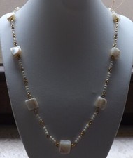 Tolle ältere Perlmuttkette Halskette 50iger Jahre 90 cm 25,59 g Top