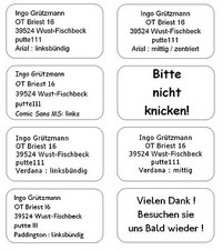 65 Adressaufkleber mit Text