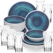 Melamin Geschirr Set blau 6