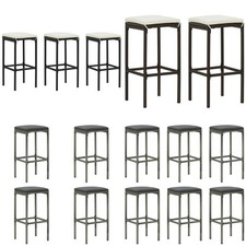 2/3/4/6x Barhocker mit Kissen