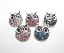 18mm Wechselknopf Druckknopf Chunk Click Snap Button Eule Strass