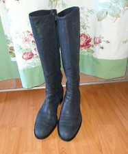 Lavorazione Artigiana®Damen Echtleder Stiefel Gefüttert Schwarz Anthrazit Gr. 41