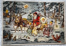 Alter Adventskalender  US-ZONE.  Nicolaus mit Schlitten.