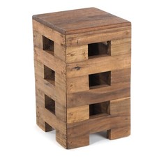 Rustikaler sitzhocker brick - sitzhocker,