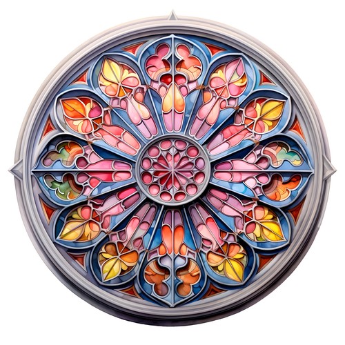 Sticker stained glass pink - 3x,