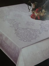 Alte Mako Brokat Damast Tischdecke Tafeltuch  130 x 160 cm Jugendstil neu OVP