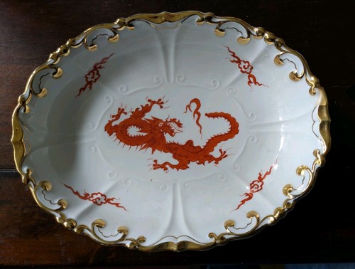 Prunkschale roter ming - prunkschale, drache